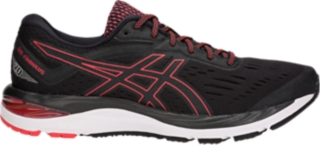 black and red asics