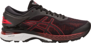 asics black red shoes