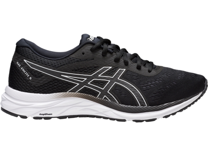 Men s GEL EXCITE 6 Black White Running Shoes ASICS