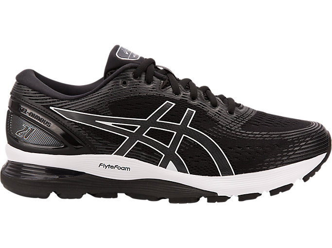 Image 1 of 7 of Men's Black/Dark Grey GEL-NIMBUS 21 EXTRA WIDE Men's Running Shoes