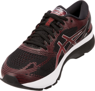 Men s GEL NIMBUS 21 Black Classic Red Running Shoes ASICS