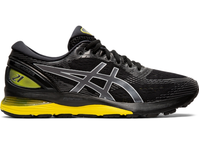 Men's GEL-NIMBUS 21 | Black/Lemon Spark | Running Shoes |