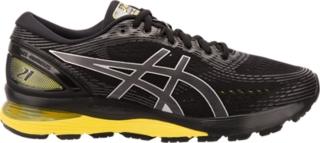 Men's GEL-NIMBUS 21 (2E) | Black/Lemon Spark | Running Shoes | ASICS
