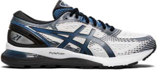 Men's GEL-NIMBUS 21 (2E) | White/Deep Sapphire | Running Shoes | ASICS