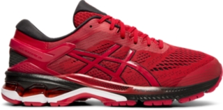 mens red asics trainers