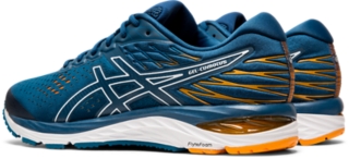 Men s GEL CUMULUS 21 Mako Blue White Running ASICS Outlet UK