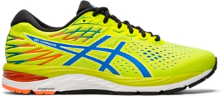 yellow asics running shoes