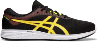 yellow black asics