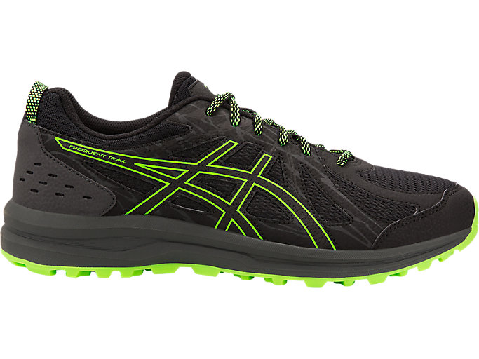 Men's Frequent Trail | Black/Green Gecko | Running Shoes | ASICS