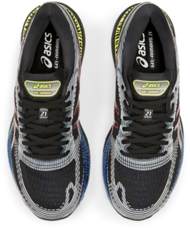 Men s GEL NIMBUS 21 LITE SHOW Black Electric Blue Running