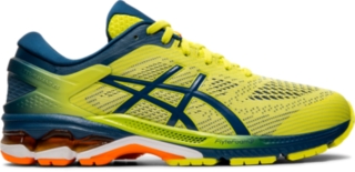yellow and blue asics