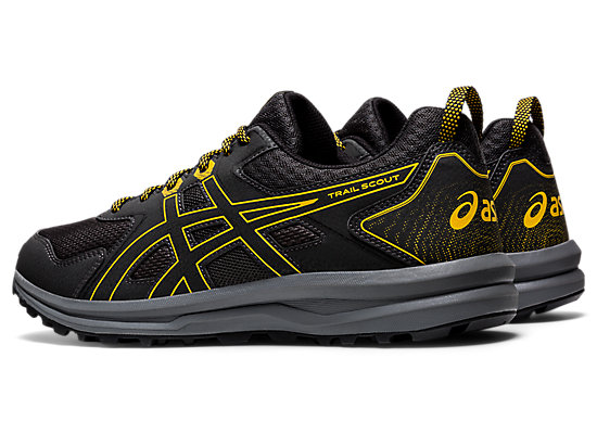 Asics Trail Scout in Graphite Grey/Saffron Black Mens Trainers Asics Trainers Save 54% for Men 