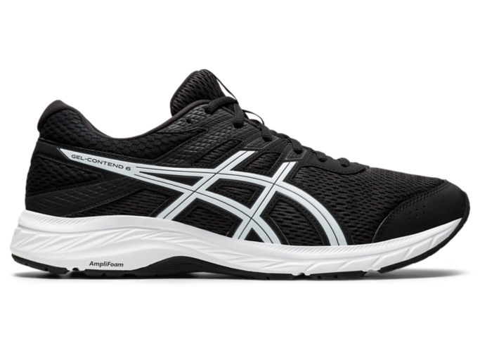 Men's GEL-CONTEND 6 | Black/White | Running Shoes | ASICS