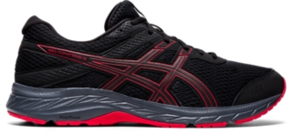 Men s GEL CONTEND 6 Black Classic Red Running Shoes ASICS