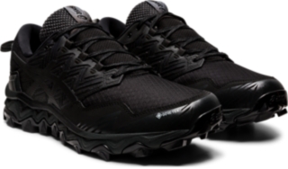 Men s GEL FujiTrabuco 8 G TX Black Black Trail Running Shoes