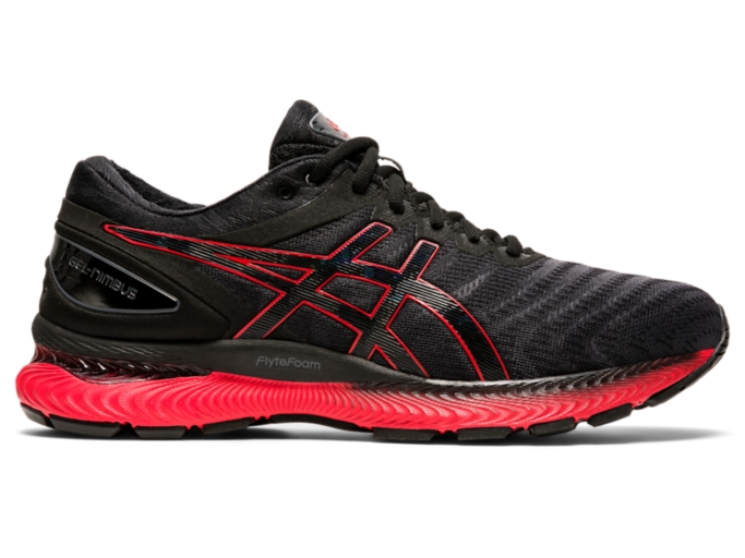 Men's GEL-NIMBUS 22 | Black/Classic Red | Running Shoes | ASICS