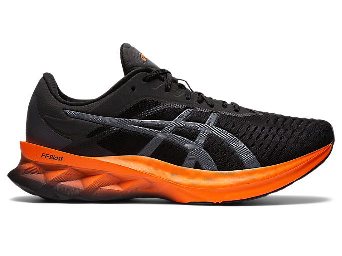 Image 1 of 7 of Men's Black/Marigold Orange NOVABLAST™ Hardloopschoenen & Sneakers voor Heren