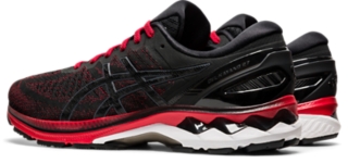 asics red and black shoes