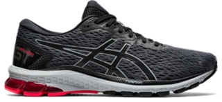 black and gray asics