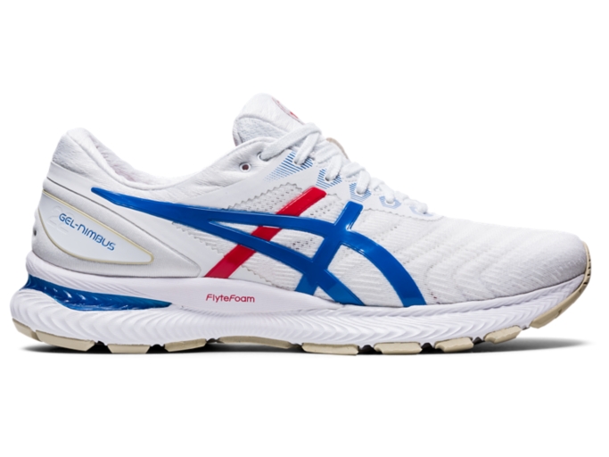 GEL NIMBUS 22 Men White Electric Blue Men s Running Shoes ASICS United States