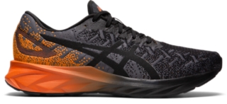 Asics black and cheap orange shoes