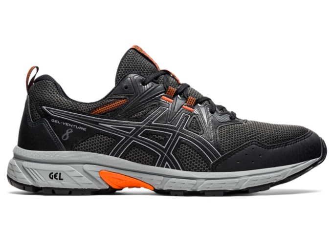 Men's GEL-VENTURE 8 | Black/Sheet Rock | Trail Running Shoes | ASICS