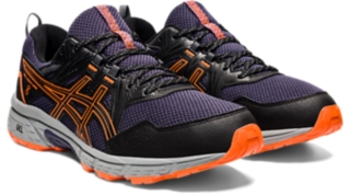 Asics black and orange running clearance shoes