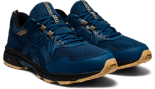 Asics mens frequent trail 2025 running shoes mako blue/black