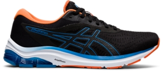 Men s GEL PULSE 12 Black Reborn Blue Running Shoes ASICS