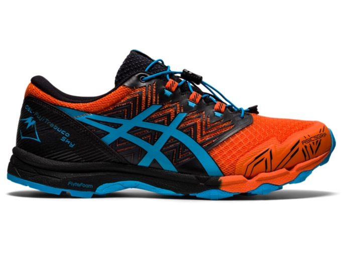 Men's GEL-FUJITRABUCO SKY | Marigold Orange/Digital Aqua | Trail 