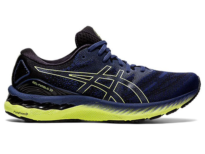 Image 1 of 7 of Men's Thunder Blue/Glow Yellow GEL-NIMBUS™ 23 Chaussures Running Pour Hommes