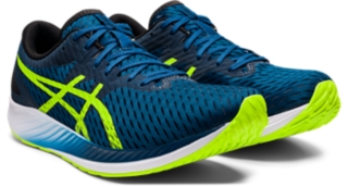  ASICS Men's Hyper Speed Running Shoes, 9, MAKO Blue/Hazard  Green