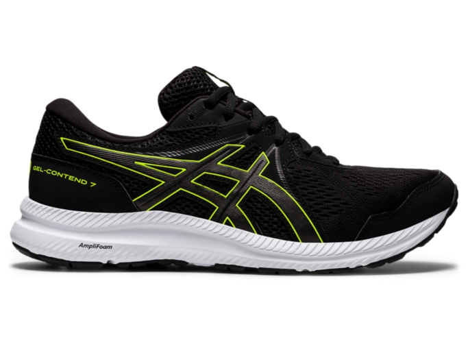 Men's GEL-CONTEND 7 EXTRA WIDE | Black/Hazard Green | Running Shoes | ASICS