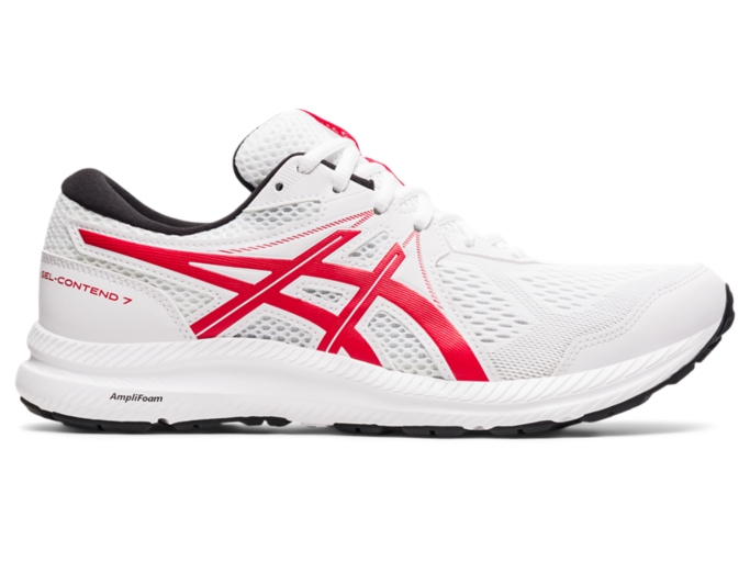 Men s GEL CONTEND 7 White Classic Red Running Shoes ASICS