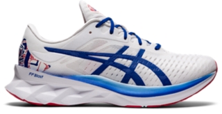 NOVABLAST Men White Asics Blue Men s Running Shoes ASICS United States