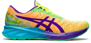 asics bright colored running shoes