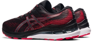 Asics red and store black shoes