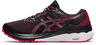 Asics black and red cheap running shoes