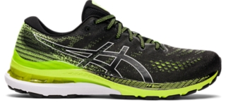 Men s GEL KAYANO 28 Black Hazard Green Running ASICS Outlet UK