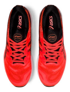 red and black asics