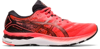 asics mens red running shoes