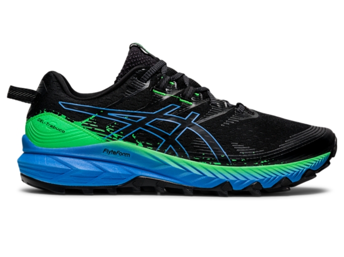 Men s GEL TRABUCO 10 Black Blue Coast Trail Running Shoes ASICS