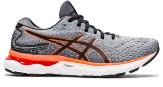 Men's GEL-NIMBUS 24 | Sheet Rock/Shocking Orange | Running Shoes