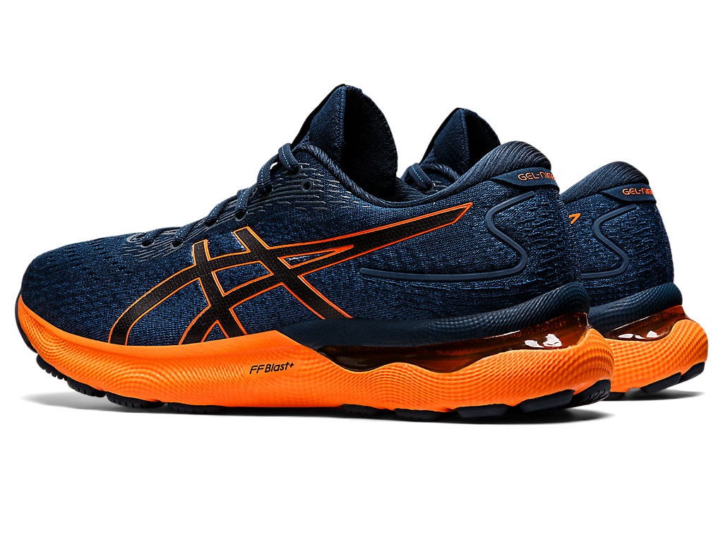 Men's GEL-NIMBUS 24 | French Blue/Shocking Orange | Running Shoes 