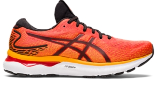 Men s GEL NIMBUS 24 Cherry Tomato Black Running ASICS Outlet FI