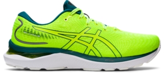 Men s GEL CUMULUS 24 Safety Yellow Velvet Pine Running ASICS