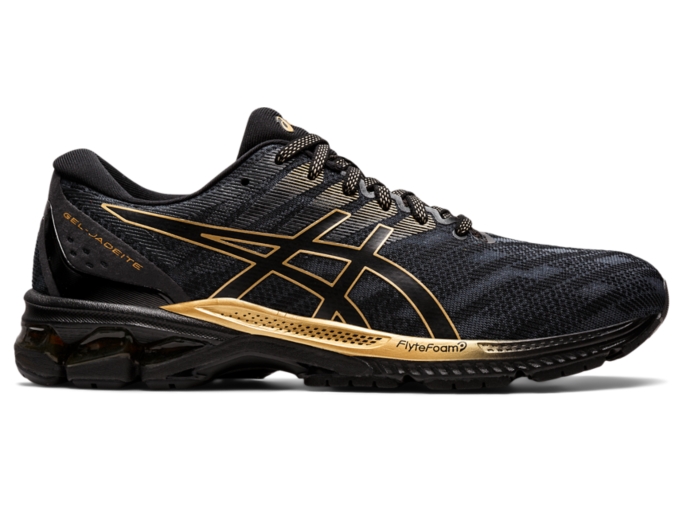 GELJADEITE Men Black/Pure Gold Men's Running Shoes ASICS United States