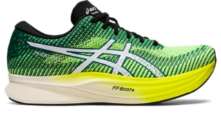  ASICS Men's Magic Speed Running Shoes, 10.5, MAKO Blue/Hazard  Green