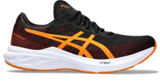 Asics black outlet and orange shoes