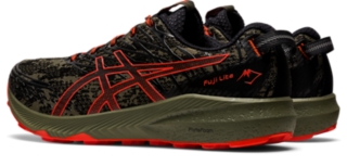 Men's Fuji Lite 3 | Mantle Green/Cherry Tomato | Trail Running Shoes | ASICS